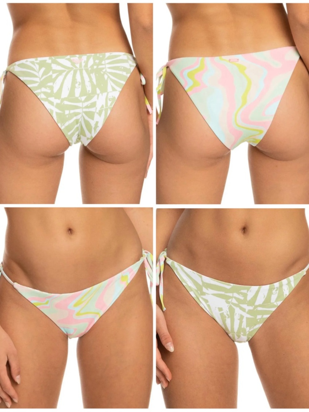 Roxy Tropics Hype Reversible Bikini Bottoms Size L NWT Tie Side